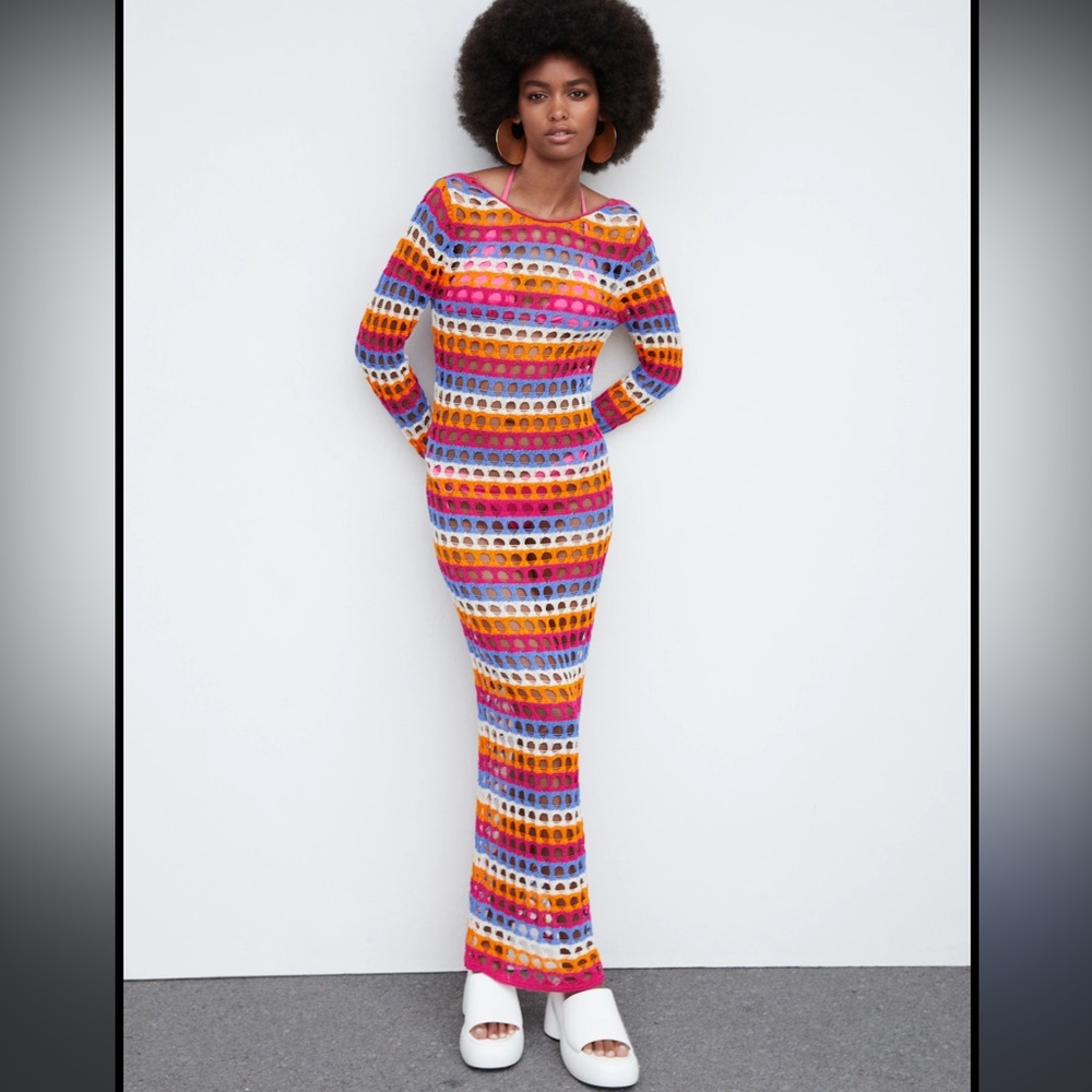 Mango crochet dress
